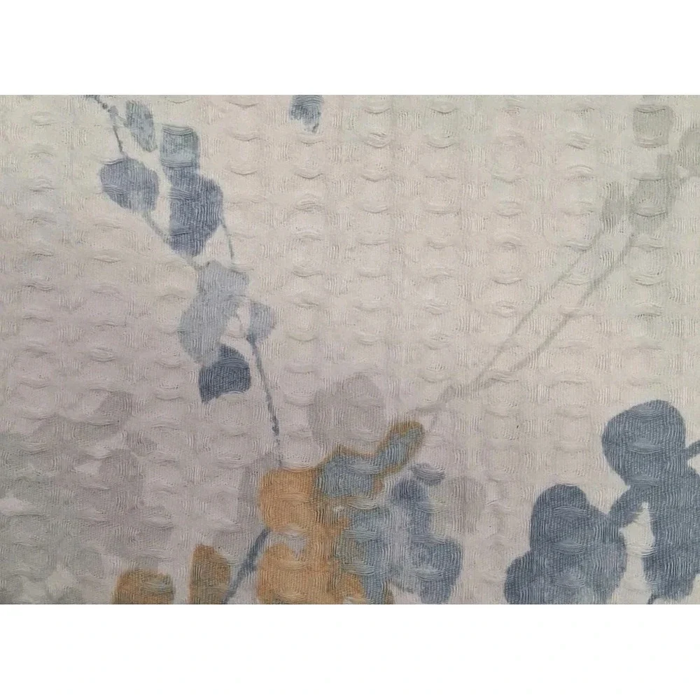 DKNY 'Wallflower' Floral Shower Curtain 100% Cotton 72 X 74 Yellow, Blue & Gray